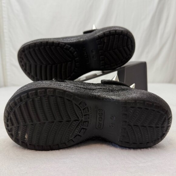 Crocs Platform Sandals Spikes Black w/Spike & Other Croc Charms - Picture 5 of 10